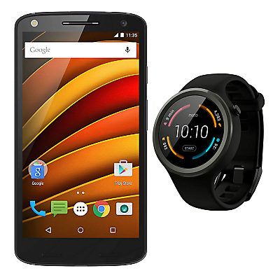 Moto X Force Smartphone, Android, 5.4, 4G, SIM Free, 32GB, with Moto 360 Sport Watch